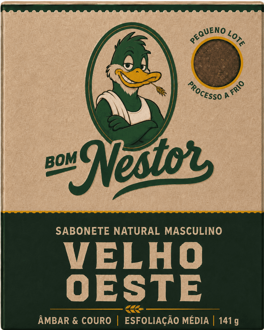 Caixa do sabonete Velho Oeste, da Bom Nestor